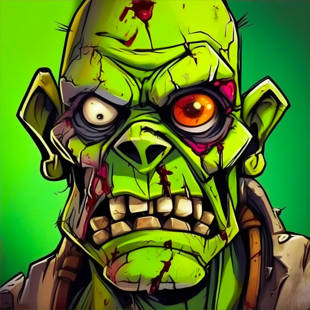 Z Zombies Icon - Big green zombie face